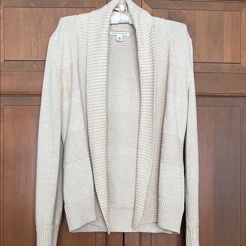 Cream color cardigan by Banana Republic.